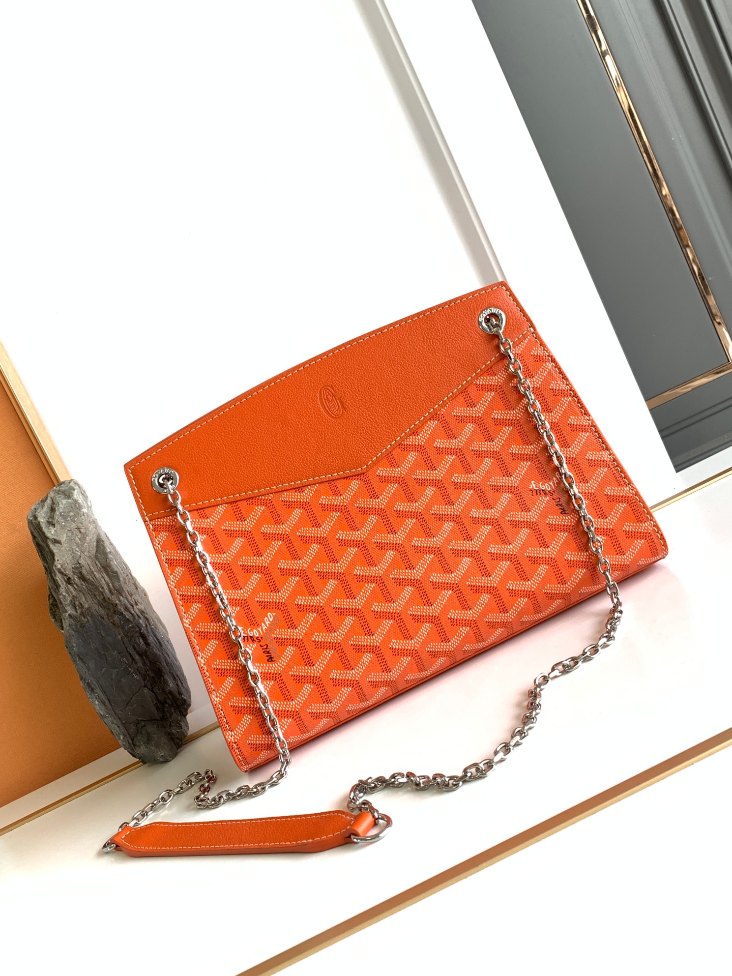 Rouette Structure PM Shoulder Bag In Orange